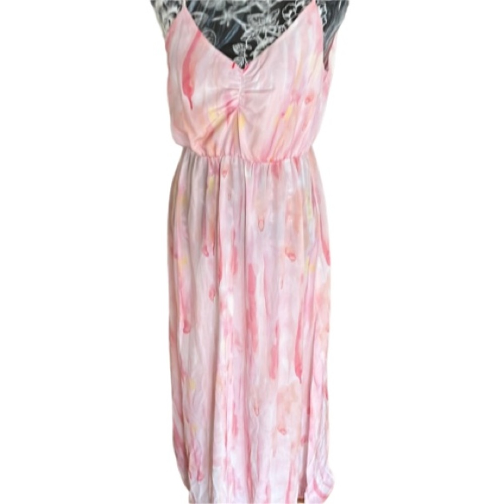 Wildfox size small pink semi sheer tie dye maxi dress or cover up